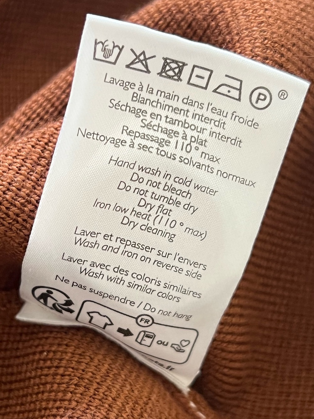 Sezane Betty Merino Wool Cardigan in Brown Hazelnut XL - Picture 5 of 5